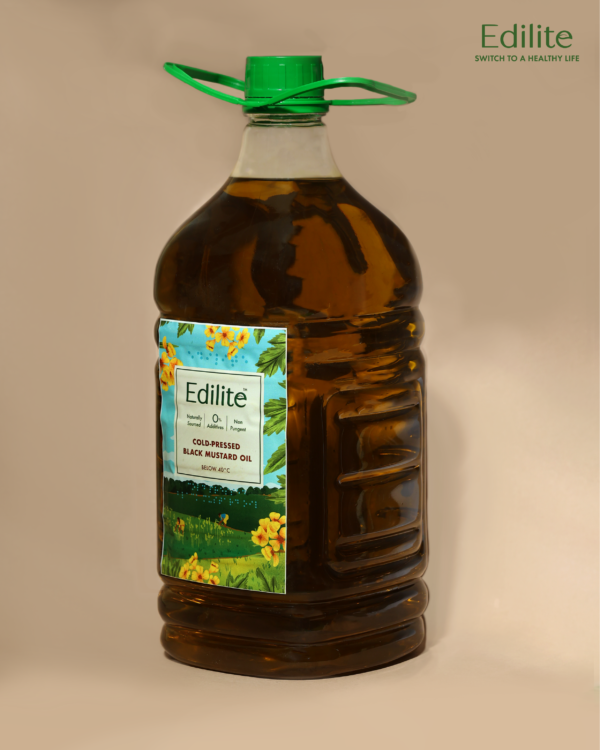 Edilite Black Mustard Oil – 5 Litre | Plastic Bottle - Image 2